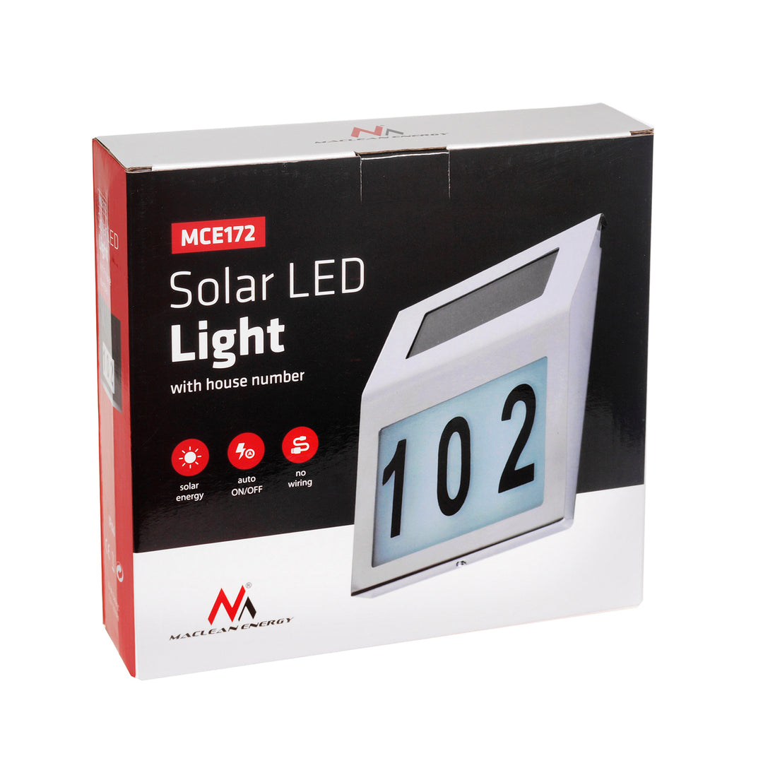 Lampa solarna z numerem domu LED Maclean Energy MCE172