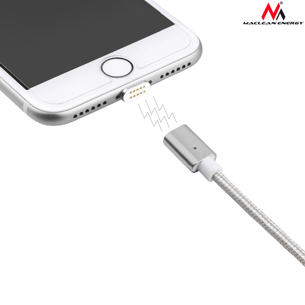 Kabel USB Type-C Maclean Energy MCE178  magnetyczny silver