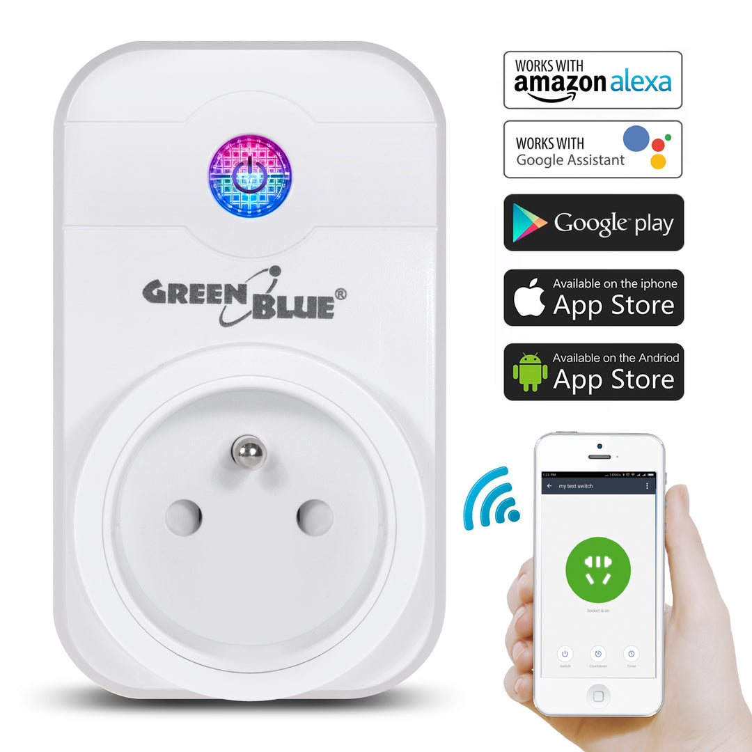 Zdalnie sterowane gniazdko WiFi Android iOS Alexa Google Home GreenBlue GB155