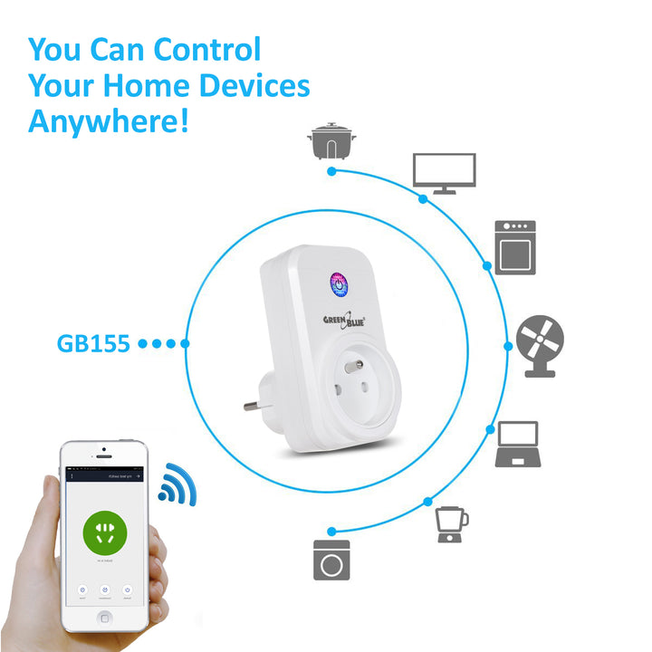 Zdalnie sterowane gniazdko WiFi Android iOS Alexa Google Home GreenBlue GB155