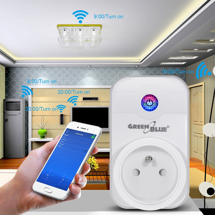 Zdalnie sterowane gniazdko WiFi Android iOS Alexa Google Home GreenBlue GB155