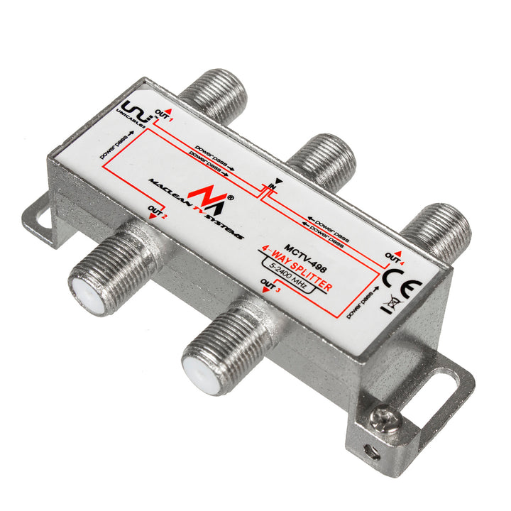 Rozgałęźnik satelitarny splitter 4 wyjścia 1/4 Unicable MCTV-498 Maclean 5-2400MHz