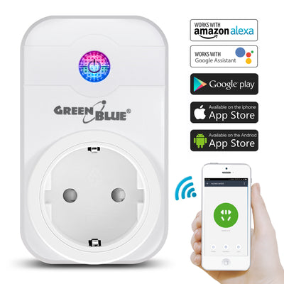 Inteligentne gniazdo WiFi GreenBlue GB155G Może być obsługiwane za pomocą aplikacji iOS lub Android