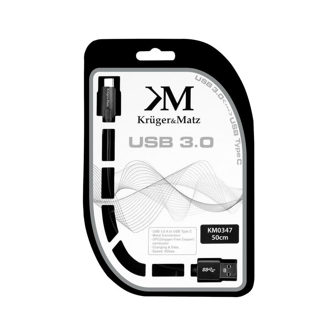 Kabel USB wtyk 3.0 - wtyk typu C 5 Gbps 0,5m Kruger&Matz