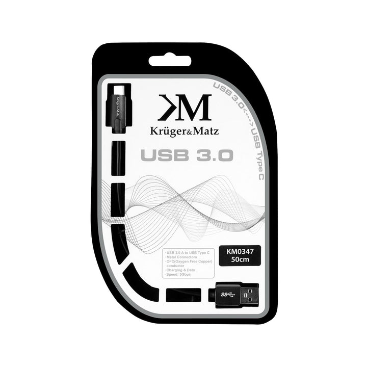 Kabel USB wtyk 3.0 - wtyk typu C 5 Gbps 0,5m Kruger&Matz