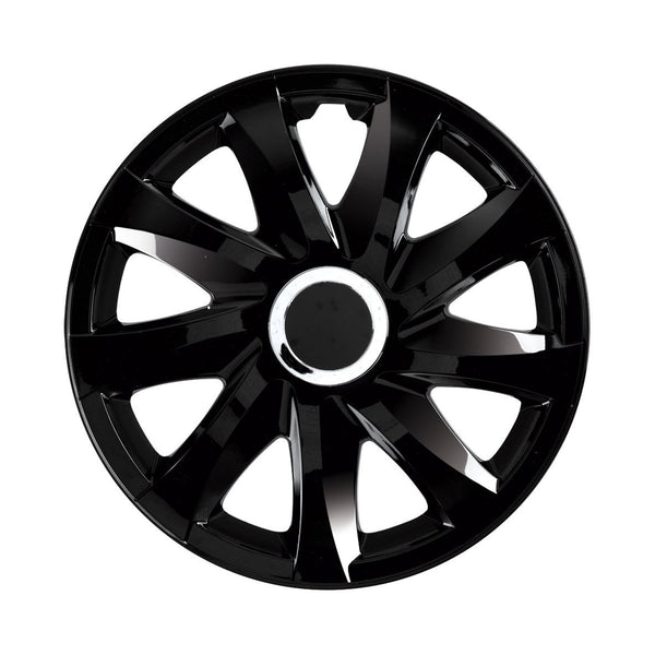 Kołpaki uniwersalne 14" DRIFT czarny lakier wciskane 4 sztuki