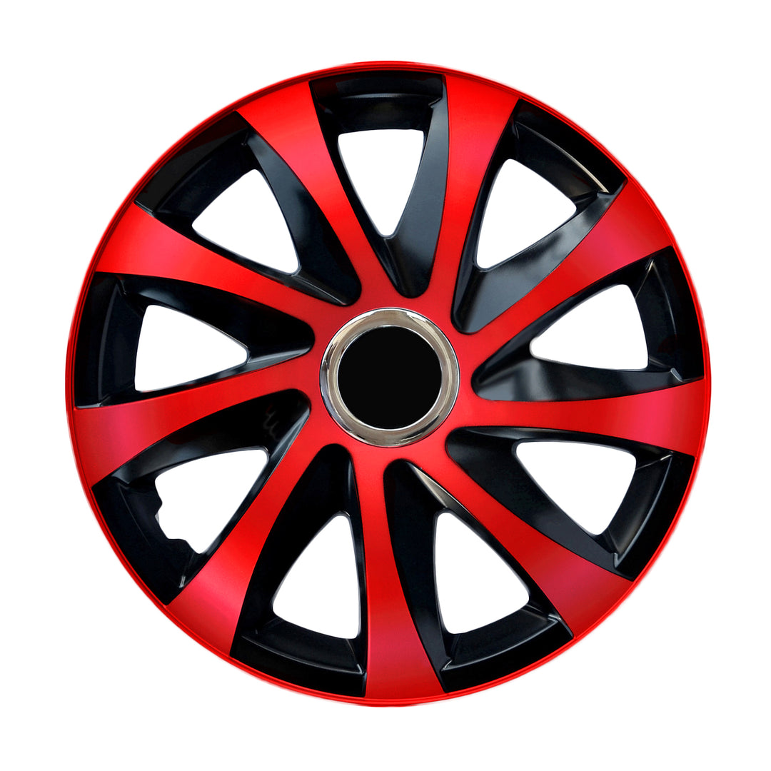 Kołpaki uniwersalne 15" NRM DRIFT Extra red/black 4 sztuki