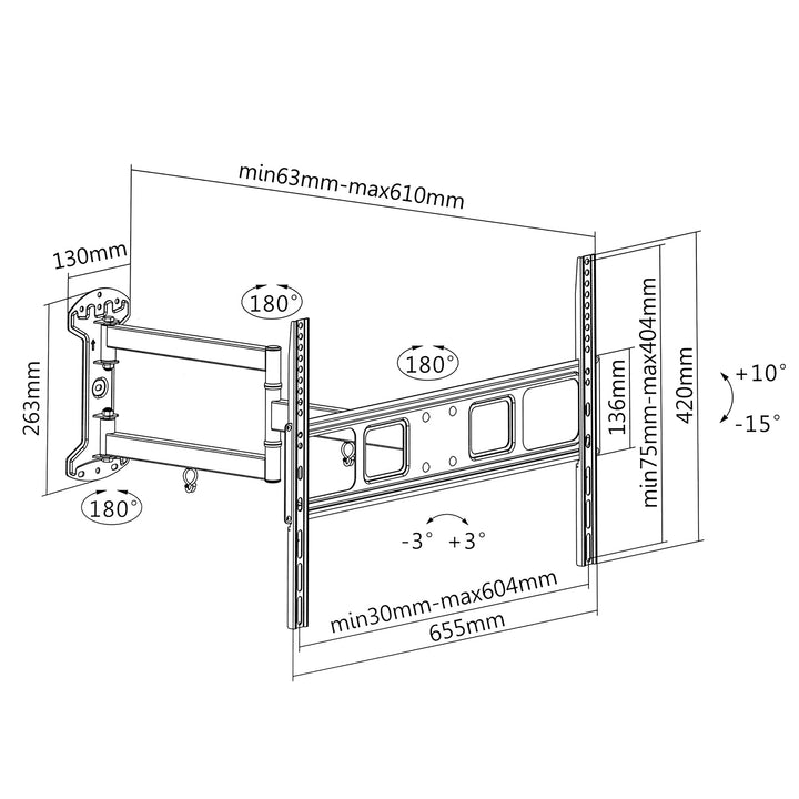 Maclean MC-798 35 kg OBROTOWY UCHWYT DO TELEWIZORA WIESZAK TV LED  37-70''