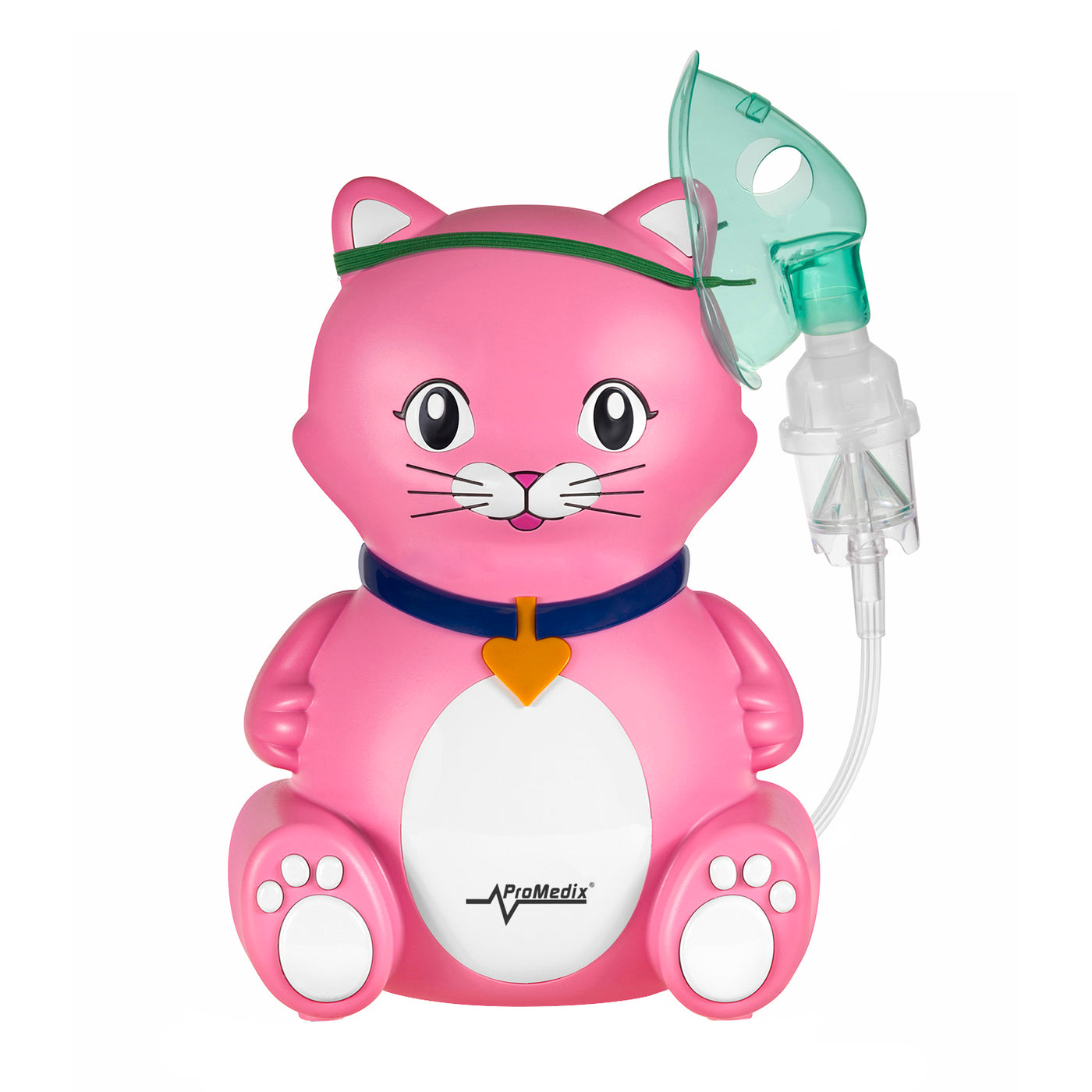 Inhalator dla dzieci kot Promedix PR-816, zestaw nebulizator, maski, filterki
