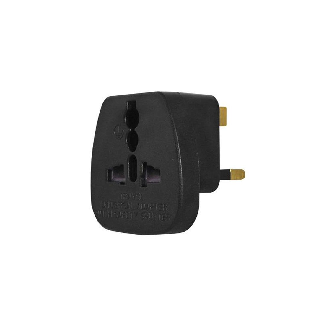 Adapter AC gniazdo wtyk uniwersalny UK czarne LX6089