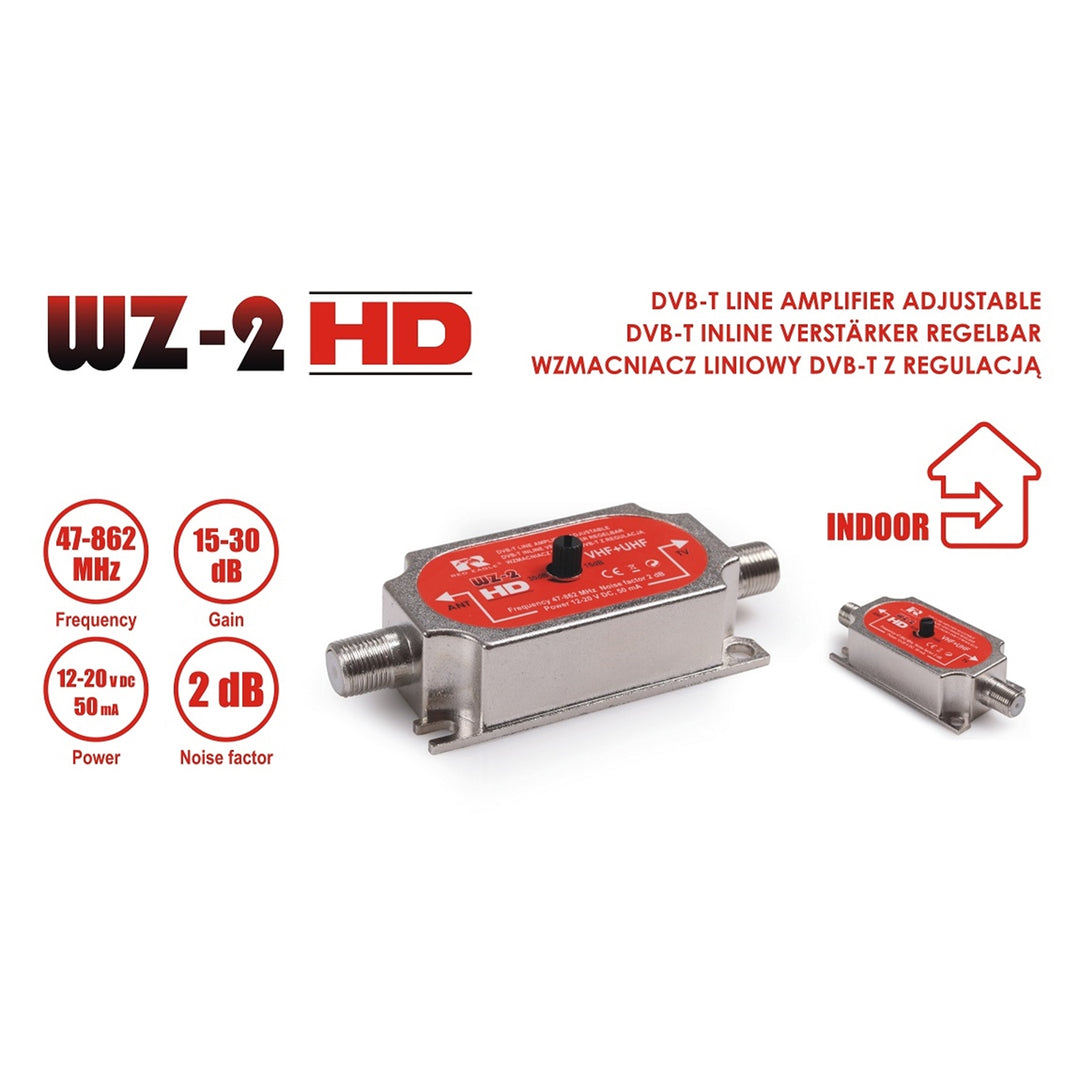 Wzmacniacz antenowy liniowy regulowany Red Eagle WZ-2