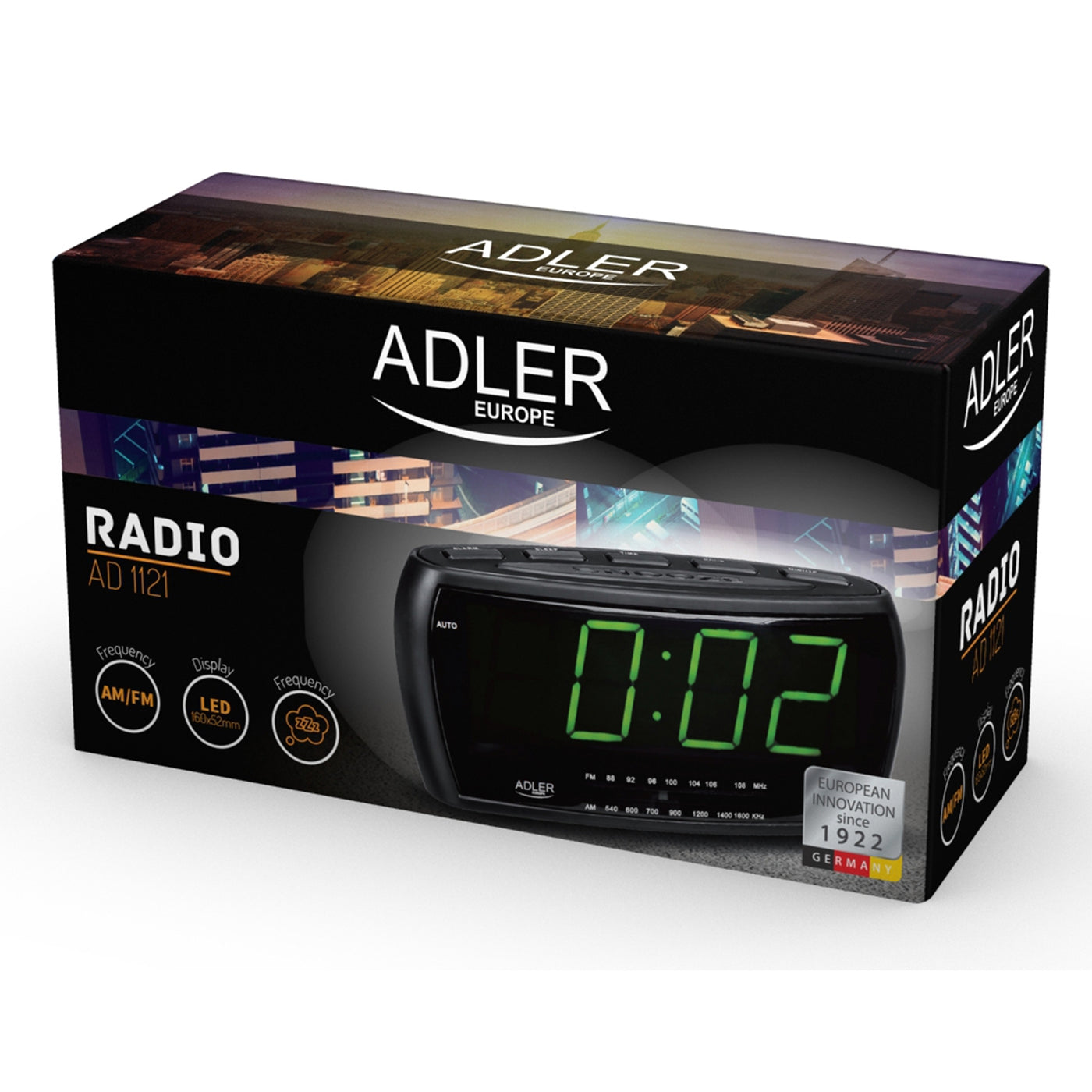 Radiobudzik radio fm/am zegar led adler ad1121 jakość