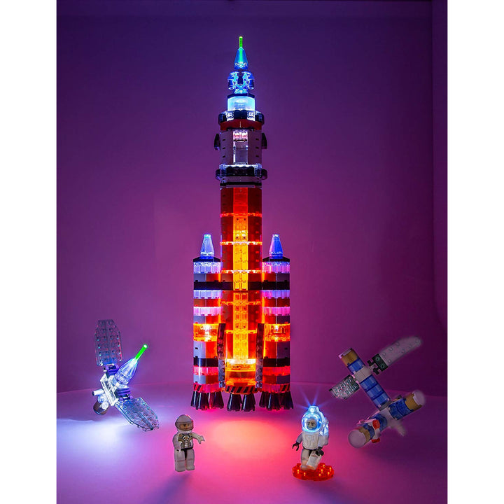 Klocki świecące LED Laser Pegs Mars Rocket zestaw 580 klocków