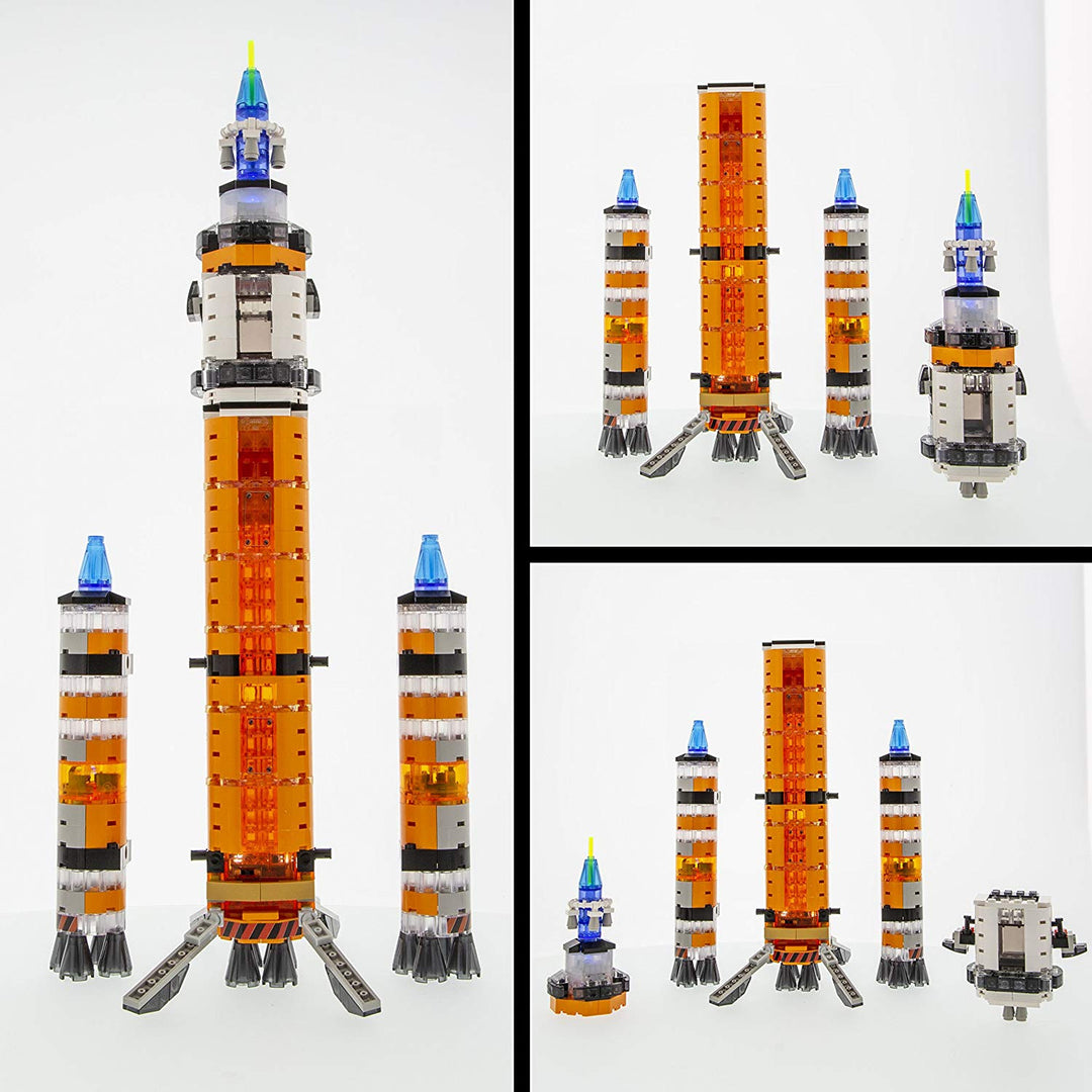 Klocki świecące LED Laser Pegs Mars Rocket zestaw 580 klocków