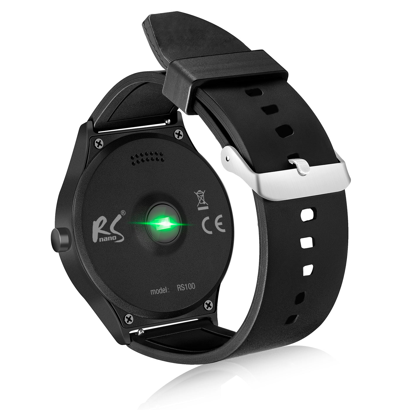 Smartwatch inteligentny zegarek RS100 bluetooth, heart rate NanoRS czarny