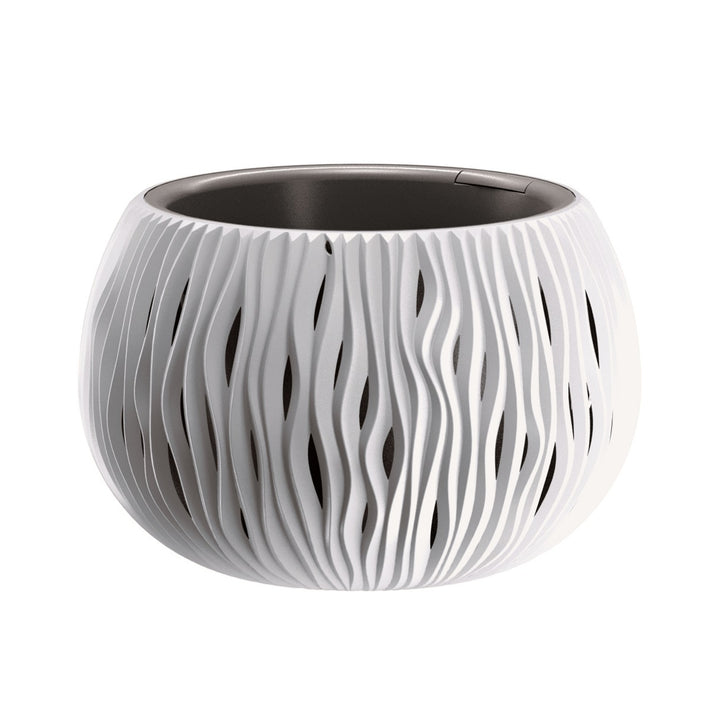 Doniczka z wkładem Prosperplast Sandy Bowl biała DSK290-S449