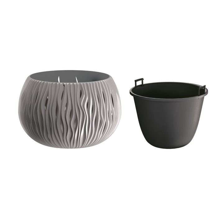 Doniczka z wkładem Prosperplast Sandy Bowl DSK290 405U szara dekoracyjna