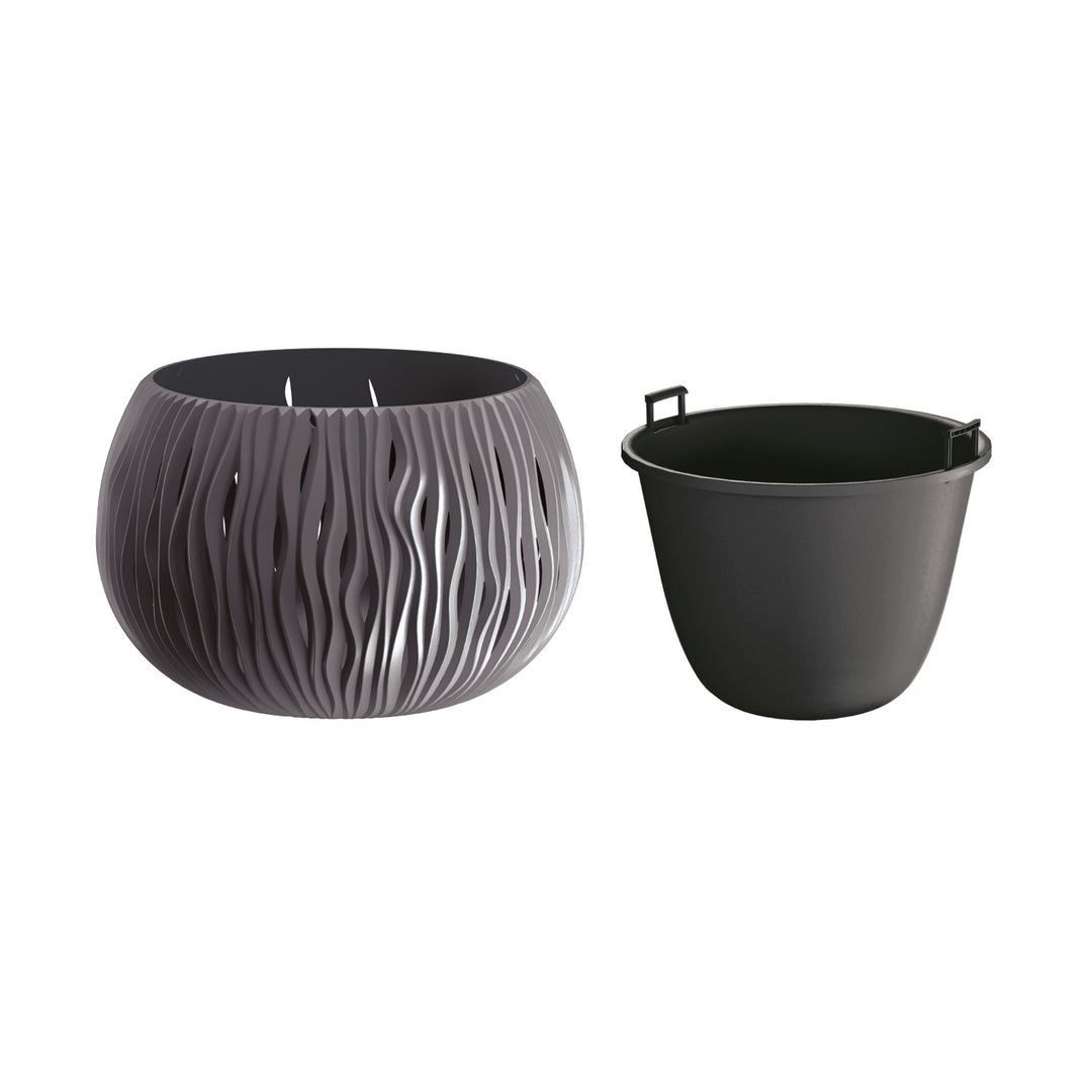 Doniczka z wkładem Prosperplast Sandy Bowl DSK290 S433 antracyt dekoracyjna