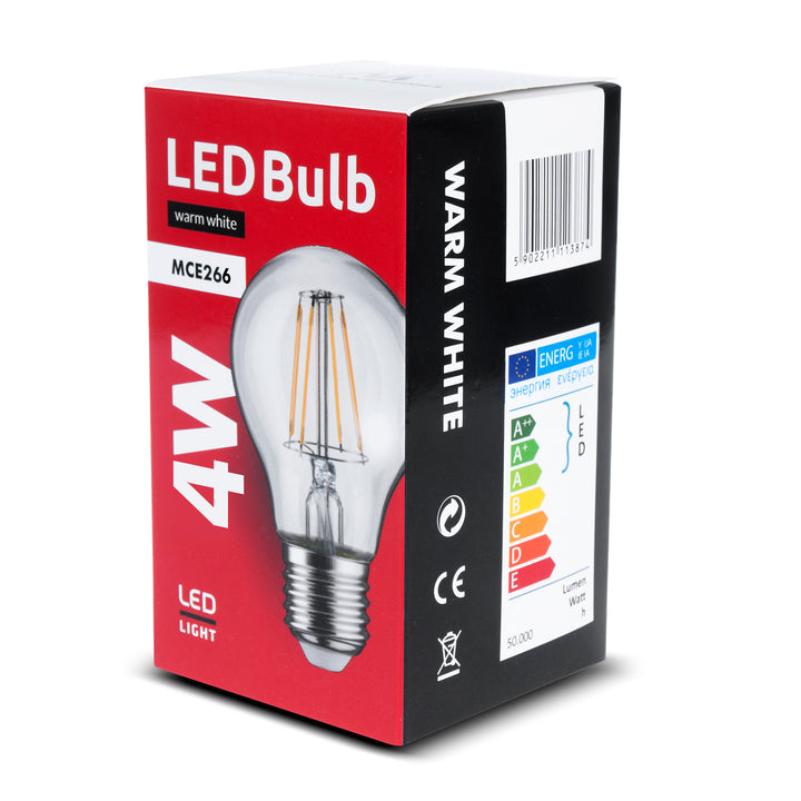 Żarówka filamentowa LED E27, 4W 230V Maclean Energy MCE266 WW ciepła biała 3000K 470lm retro edison ozdobna