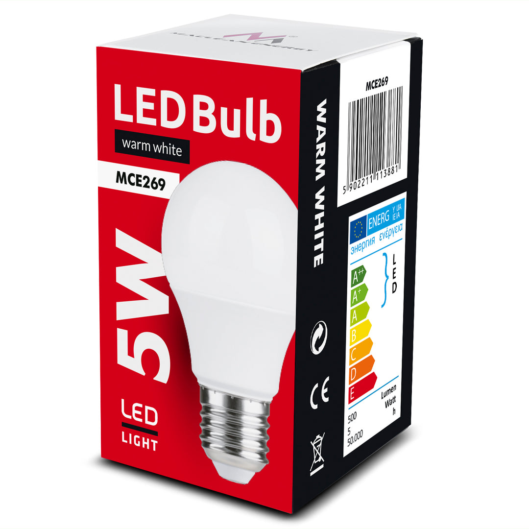 Żarówka LED E27, 5W 230V Maclean Energy MCE269 WW ciepła biała 3000K 500lm