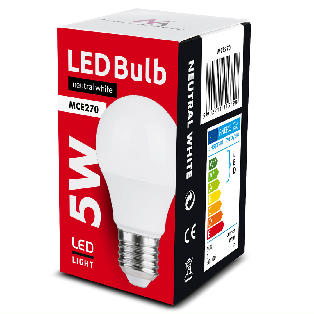 Żarówka LED E27, 5W 230V Maclean Energy MCE270 NW naturalna biała 4000K 500lm