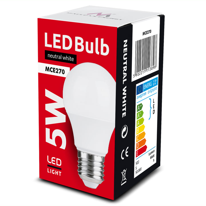 Żarówka LED E27, 5W 230V Maclean Energy MCE270 NW naturalna biała 4000K 500lm