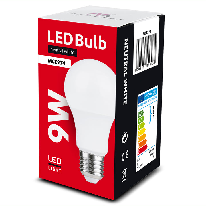 Żarówka LED E27, 9W 230V Maclean Energy MCE274 NW naturalna biała 4000K 920lm