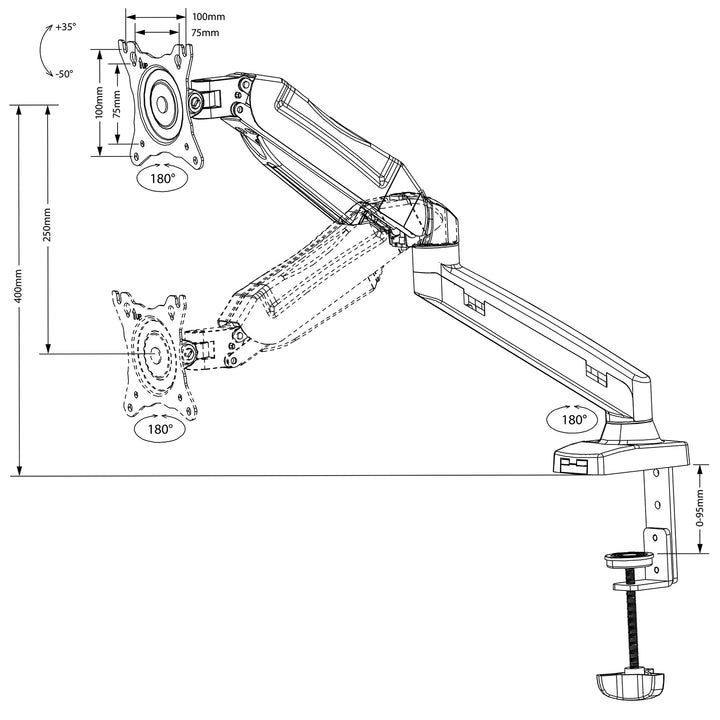 Uchwyt do monitora czarny Maclean MC-860 13"-27" 8 kg