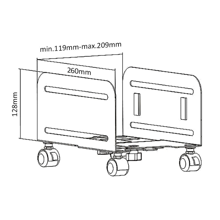 Wózek uchwyt na komputer CPU na kółkach MC-851 10kg max