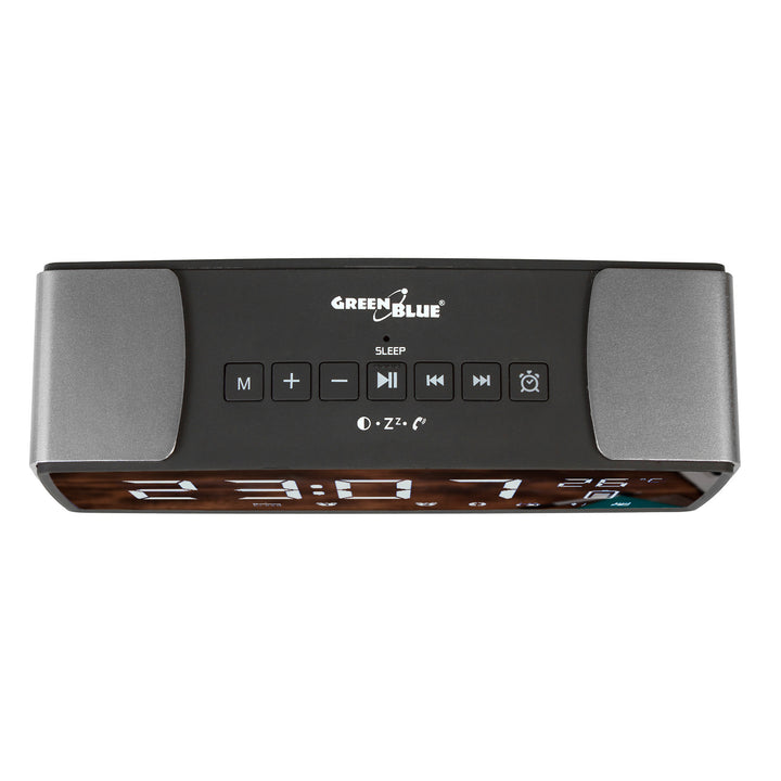 Radiobudzik bluetooth 4.2, FM, aux-in, 6W, temperatura, alarm, zegar, akumulator 2200mAh GreenBlue GB200