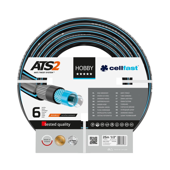 Wąż ogrodowy 6-warstwowy Cellfast Hobby ATS2 1" 25m