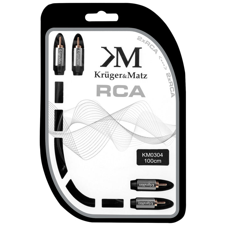 Kabel przewód audio 2RCA-2RCA 100 cm Kruger Matz KM0304