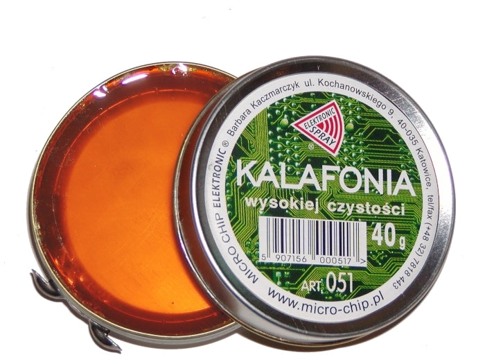 Kalafonia aktywna z dodatkiem aktywatorów ułatwiających lutowanie 35/40g