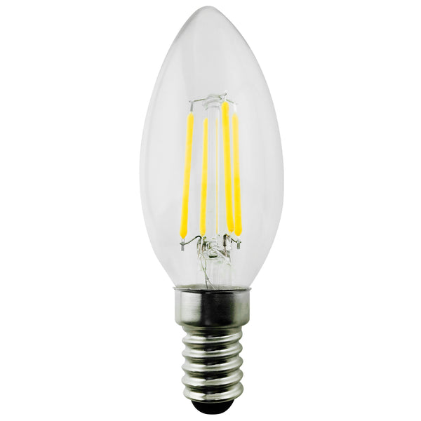 Żarówka filamentowa LED E14, 4W 230V Maclean Energy MCE285 WW ciepła biała 3000K 400lm retro edison ozdobna świeczka C37