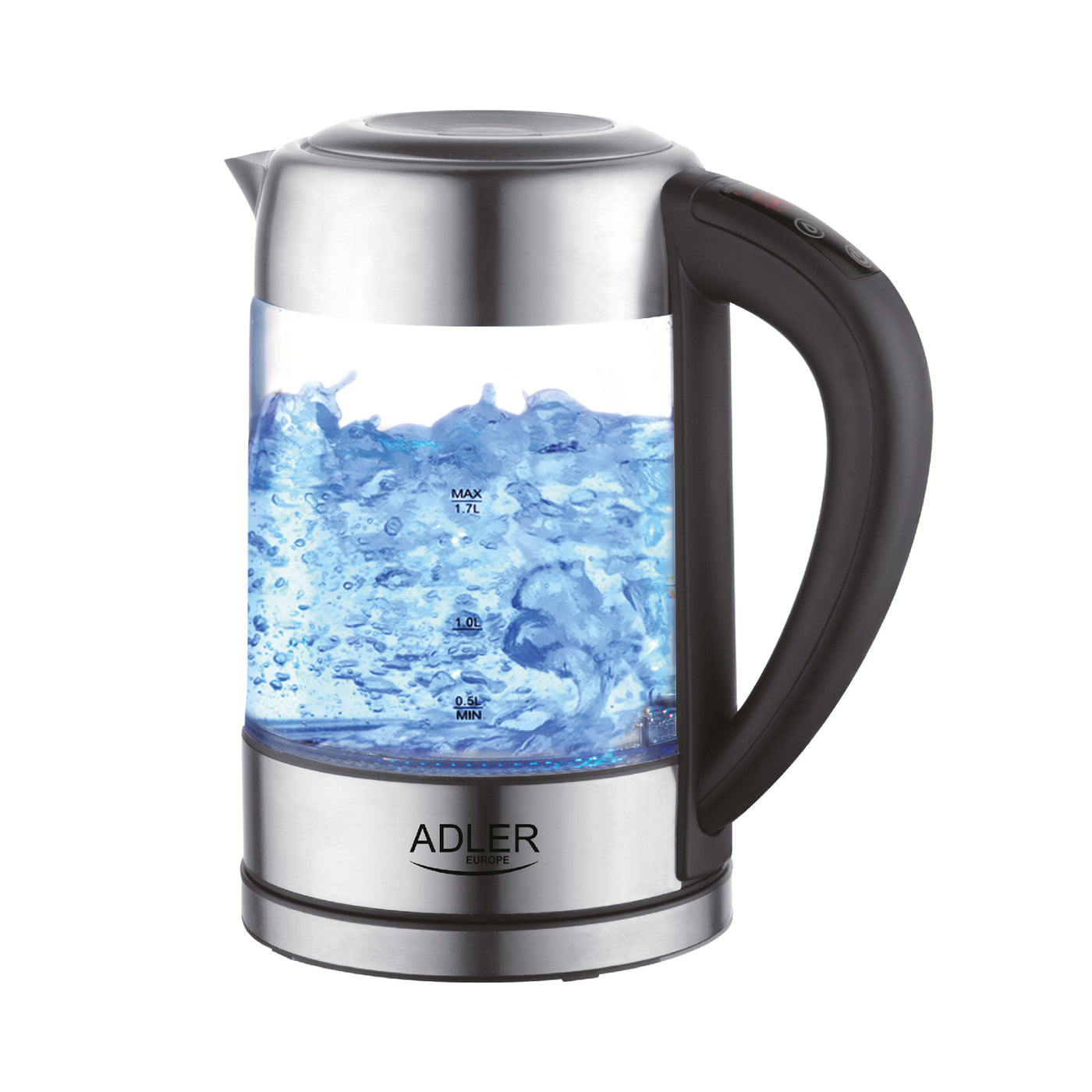 Podświetlany czajnik szklany 1,7L z regulacją temperatury Adler AD 1247 NEW