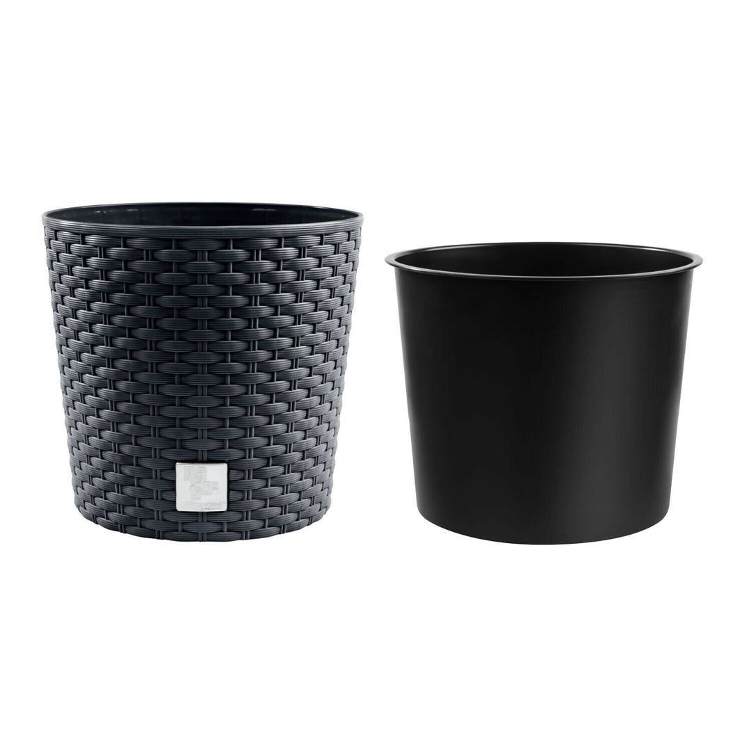 Doniczka z wkładem Prosperplast Rato Round DRTUS200L-S433 antracyt
