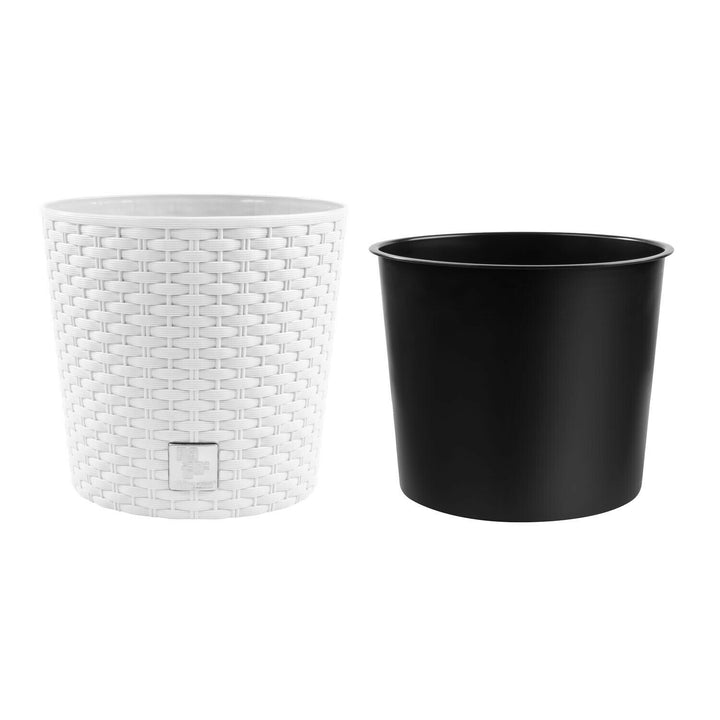 Doniczka z wkładem Prosperplast Rato Round DRTUS250L-S449 - kolor biały