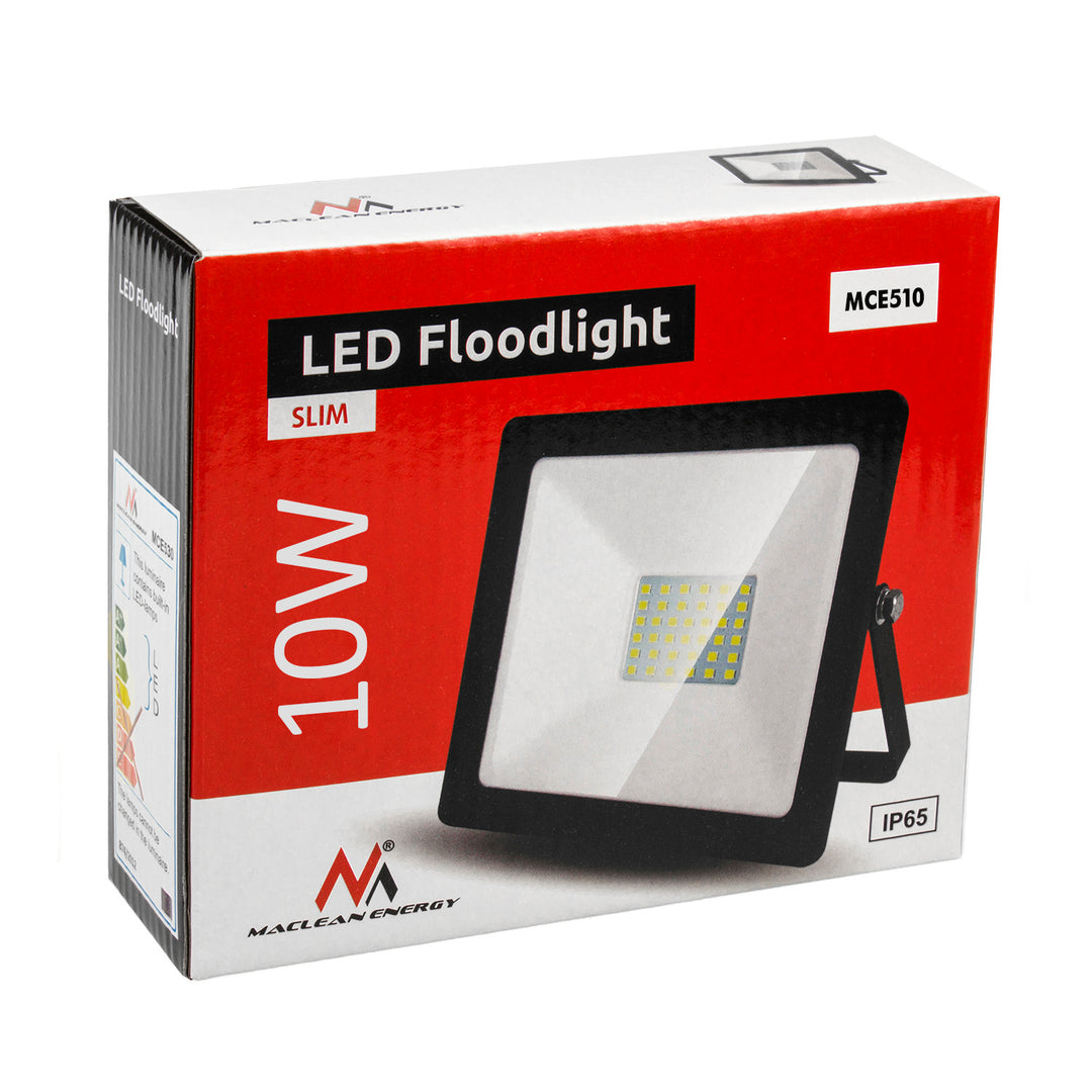 Naświetlacz LED slim 10W, 800lm Warm White (3000K) Maclean Energy MCE510 WW, IP65, PREMIUM