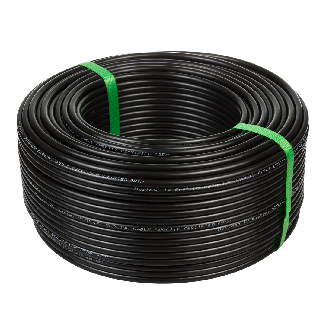 Kabel przewód koncentryczny żelowany satelitarny RG6 100M Maclean MCTV-477 1.0CU+4.6FPE+AL/P+96*0.12AL+6.8PE