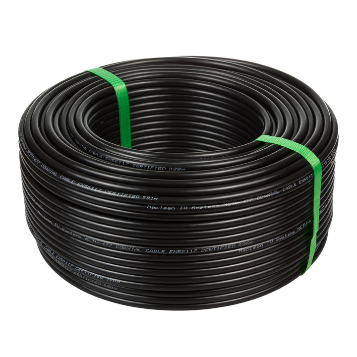 Kabel przewód koncentryczny żelowany satelitarny RG6 100M Maclean MCTV-477 1.0CU+4.6FPE+AL/P+96*0.12AL+6.8PE