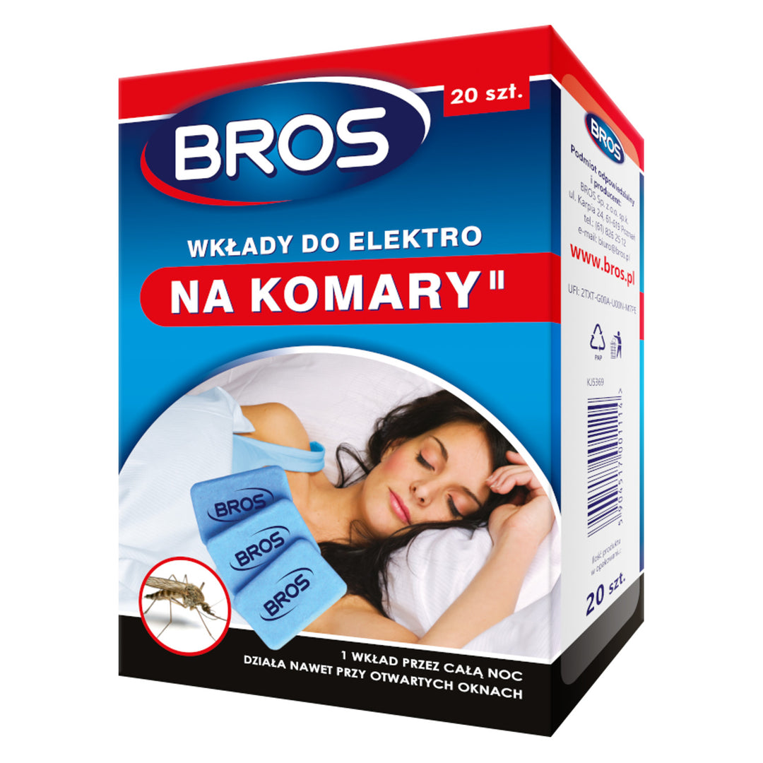 Zestaw 20 wkładów do Bros Elektro na komary, insekty