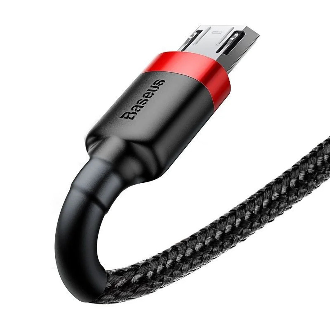 Kabel USB/MicroUSB 2,0m QC3.0 2.4A (CAMKLF-C91) w nylonowym oplocie