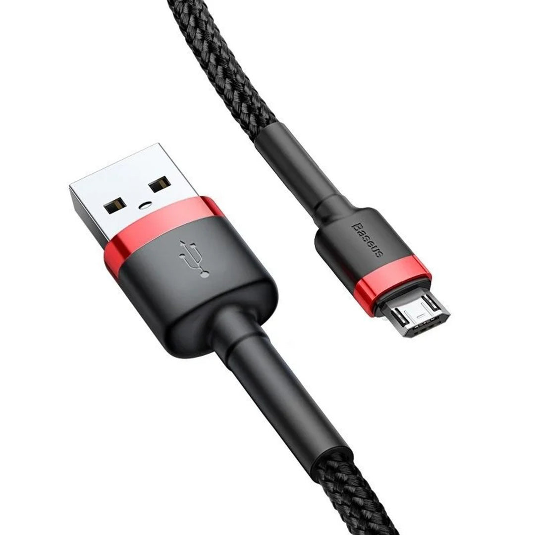 Kabel USB/MicroUSB 2,0m QC3.0 2.4A (CAMKLF-C91) w nylonowym oplocie