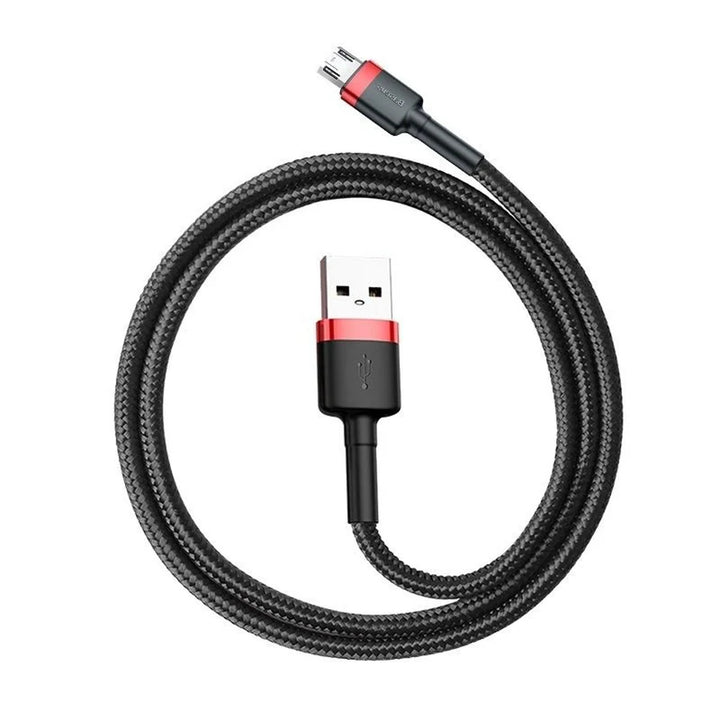 Kabel USB/MicroUSB 2,0m QC3.0 2.4A (CAMKLF-C91) w nylonowym oplocie