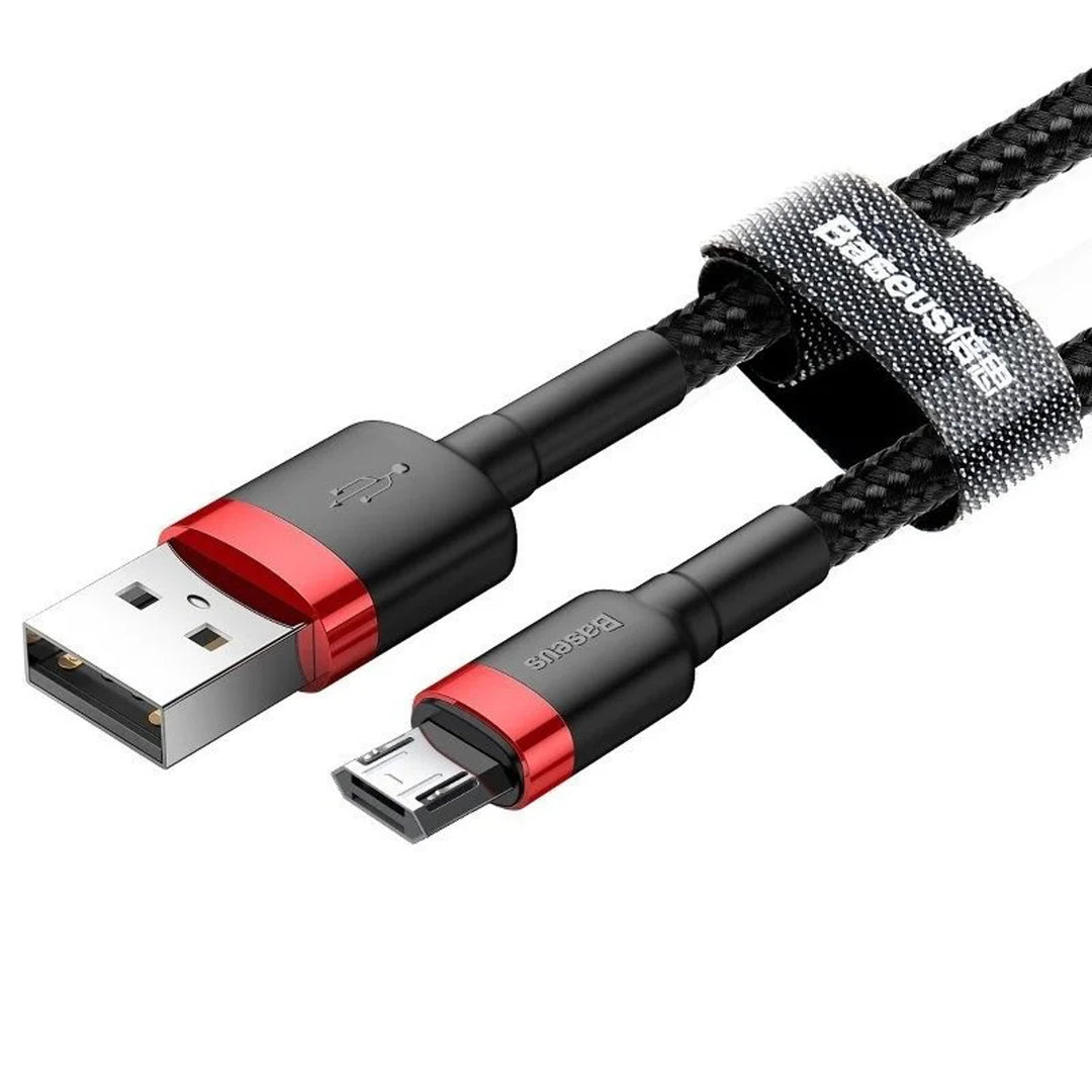 Kabel USB/MicroUSB 2,0m QC3.0 2.4A (CAMKLF-C91) w nylonowym oplocie