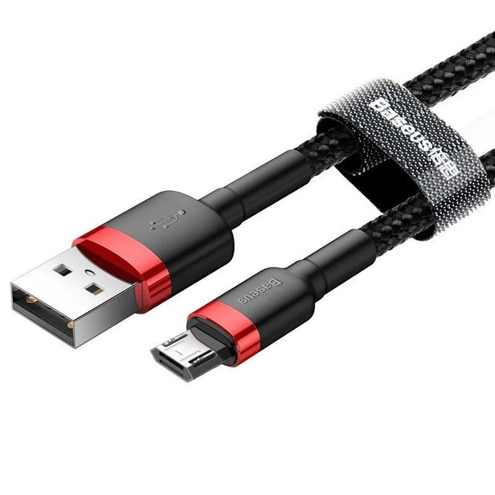 Kabel USB/MicroUSB 2,0m QC3.0 2.4A (CAMKLF-C91) w nylonowym oplocie