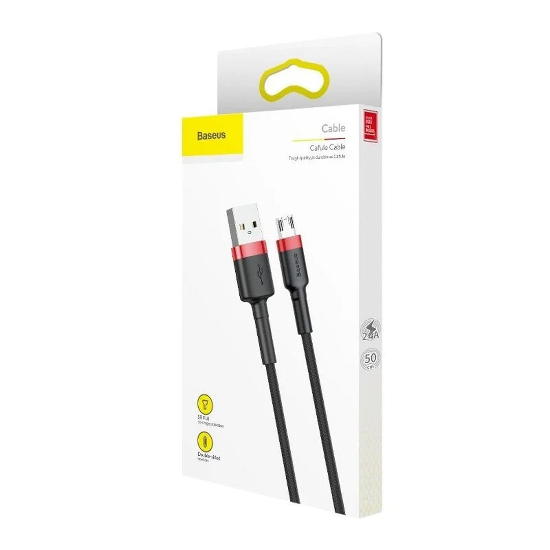 Kabel USB/MicroUSB 2,0m QC3.0 2.4A (CAMKLF-C91) w nylonowym oplocie