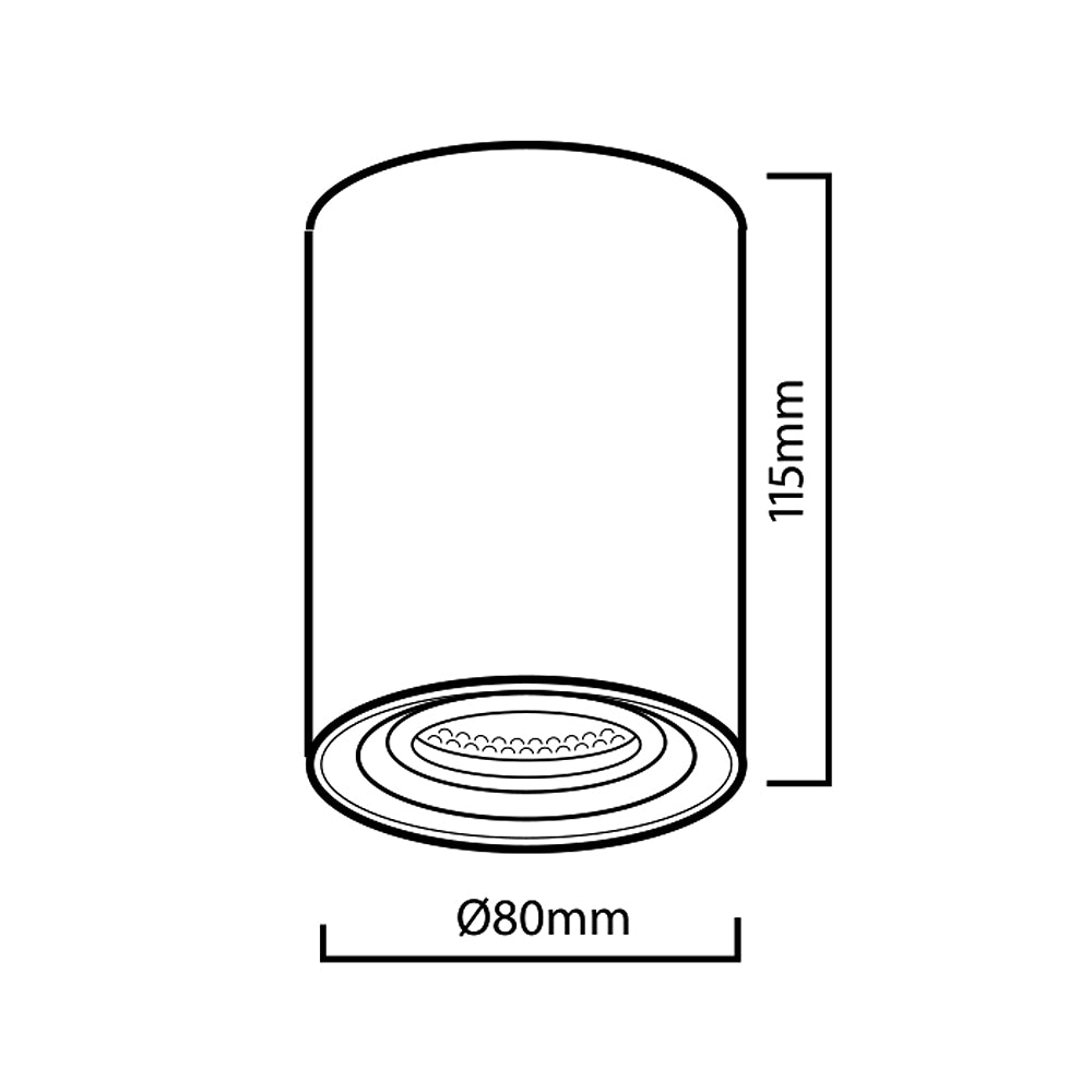 Punktowa oprawa natynkowa halogenowa GU10 MCE422 C/M, kolor szczotkowany matowy chrom, 80x115mm, okrągła, aluminiowa