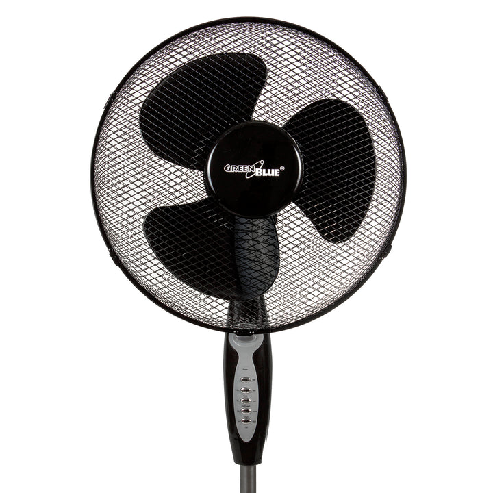 Wentylator podłogowy GreenBlue 40W z 3 poziomami siły nawiewu 1.25m wysokości 1,5m przewodu z pilotem i timerem do 7,5h GB580
