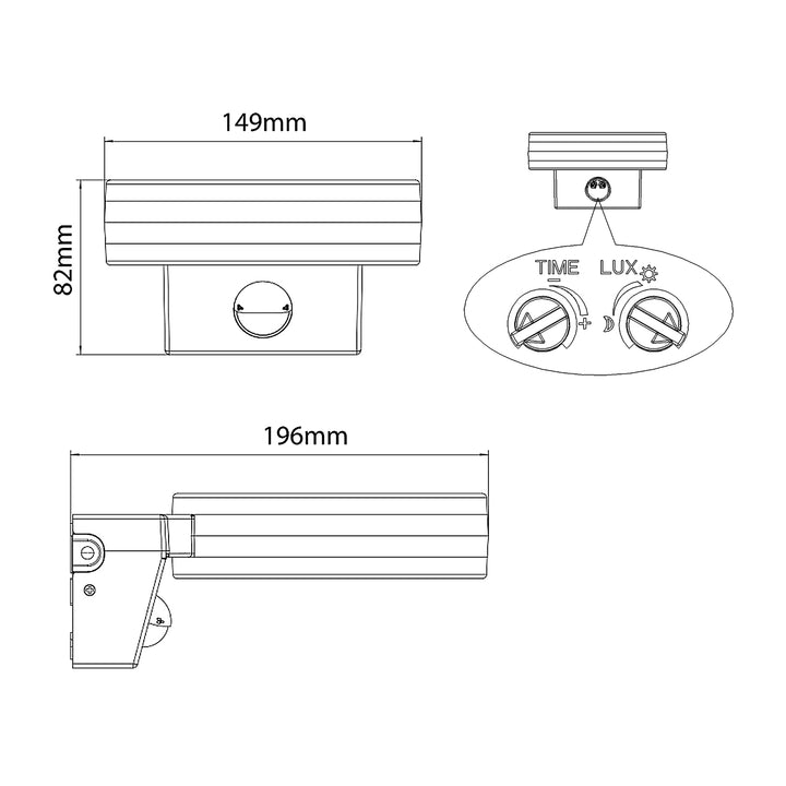 Ścienna lampa LED z czujnikiem PIR Maclean Energy MCE365 - PC+ALU, 20W (1700lm) Neutral White 4000K IP65 szara